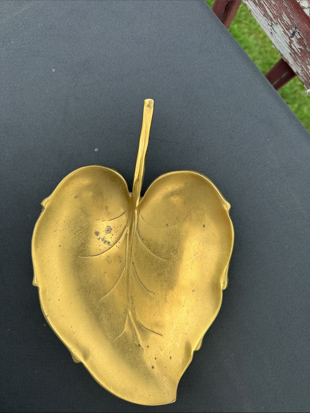 Gold Leaf Decorative Dish - Elegant Home Accent Brass heavy